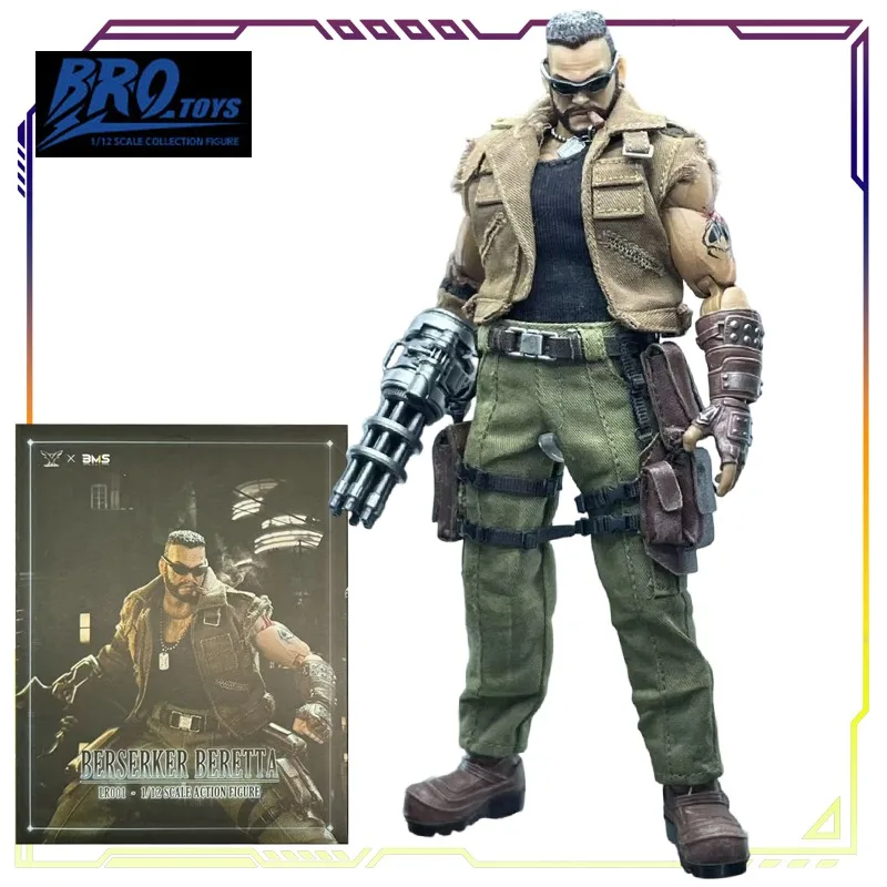 Brotoys 1:12 Scale Anime Action Figure - Movable Doll Series Barret Wallace Cloth Clothing Toy Model Ornament Gift for Boys