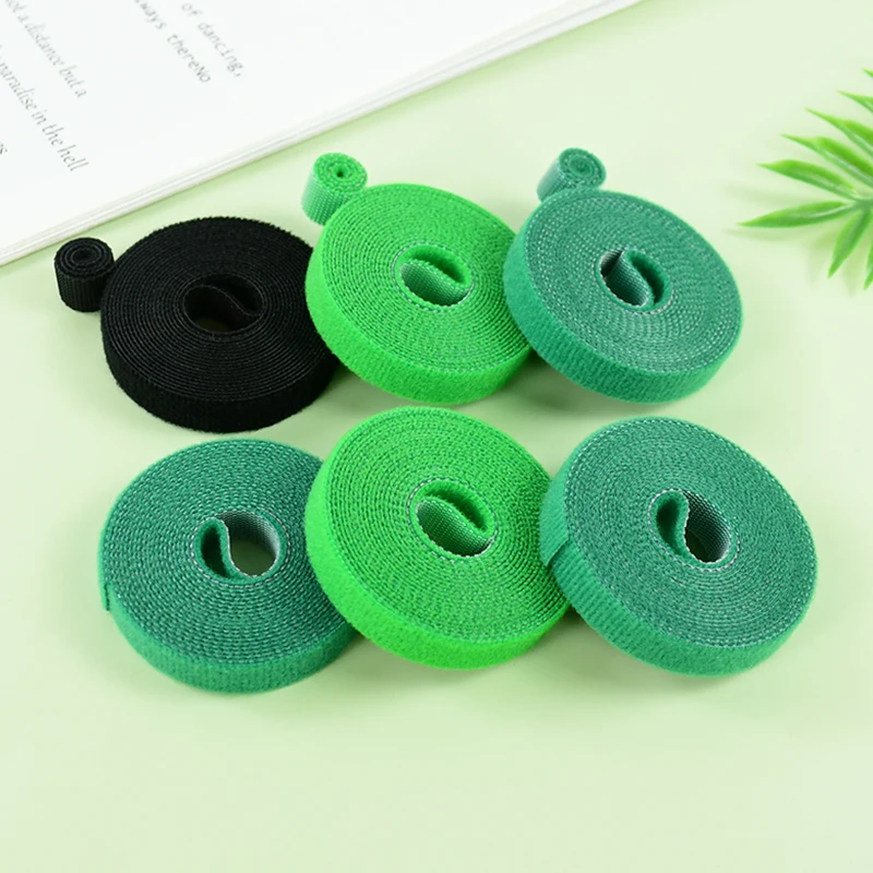 

10 Rolls Green Garden Twine Charger Strap Plants Nylon Self Adhesive Bandage Magic Tapes Support Garden Accessories Plant Ties