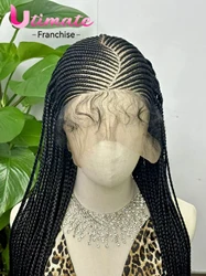 Cornrow Box Synthetic Braided Wigs Full Lace Box Braided Wigs for Black Women with Natural Baby Hair 360 Lace Wigs