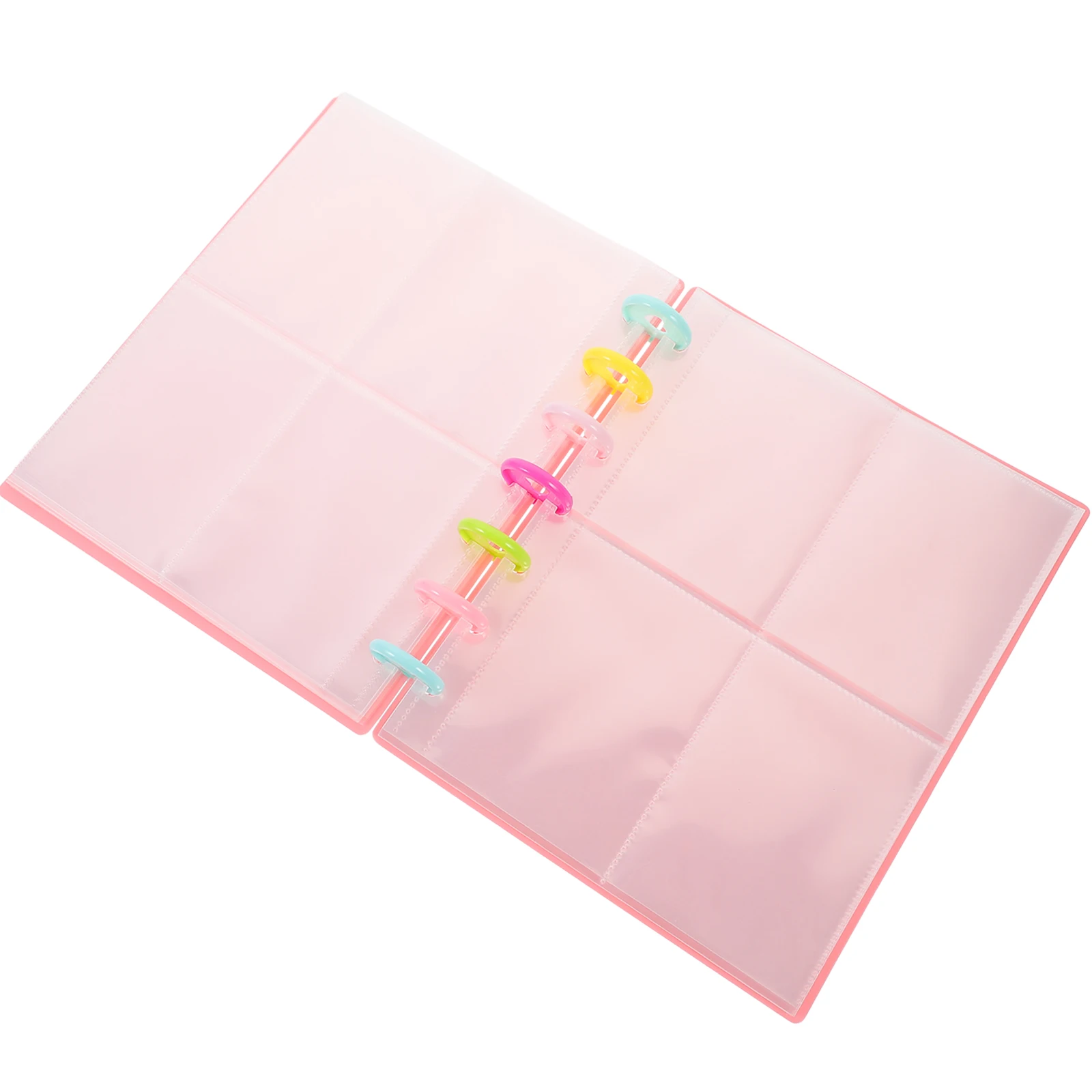 

Photo Album Mushroom Button Storage Holder Buckle Folder Picture Collection Pink Small