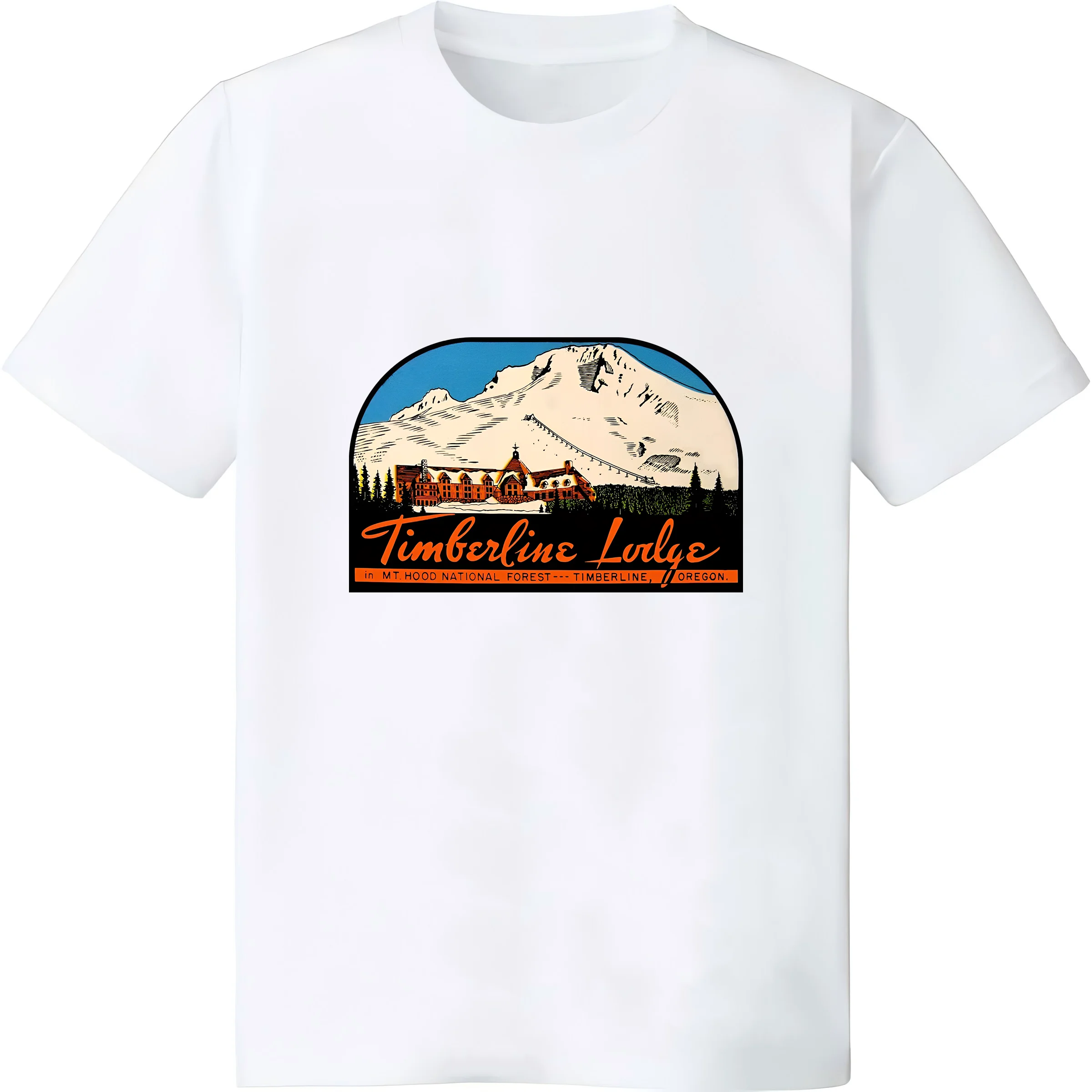 Timberline Cotton Lodge Shirt Vintage Unisex Travel Tee Decal Grafische T-shirts Top met korte mouwen voor tienermeisjes Jongens Veelkleurig