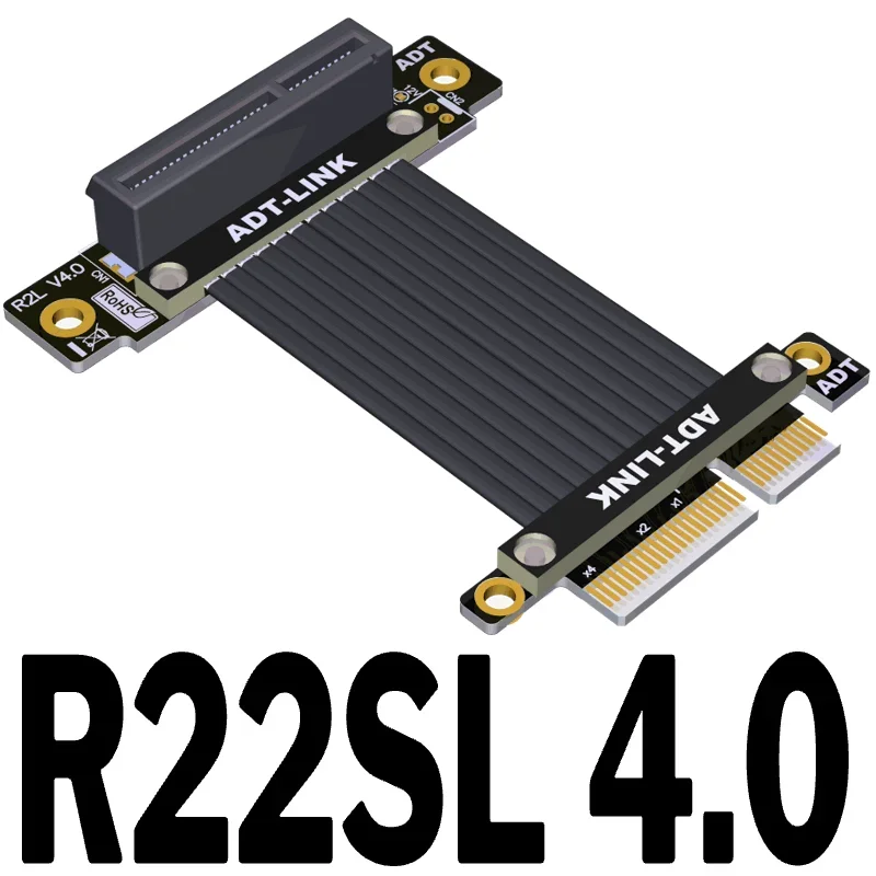 PCIe 4.0 X4 a 4X Cable elevador Gen4 Placa base Gráfica GPU SSD RAID Riser Extender