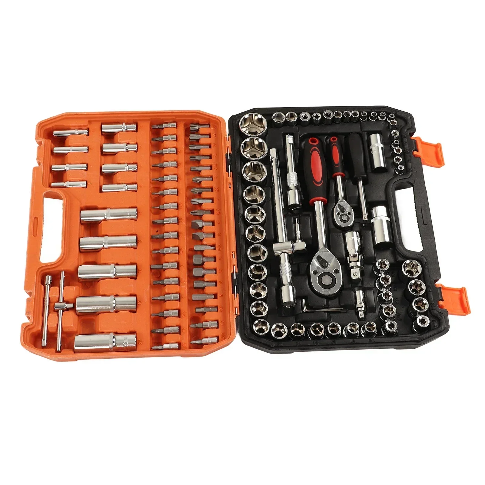 108 Pieces Mechanical Repair Tools Impact Socket Assortment Kit Ratchet and Hex Wrenches Screwdriver Bits Mechanical Repair Set