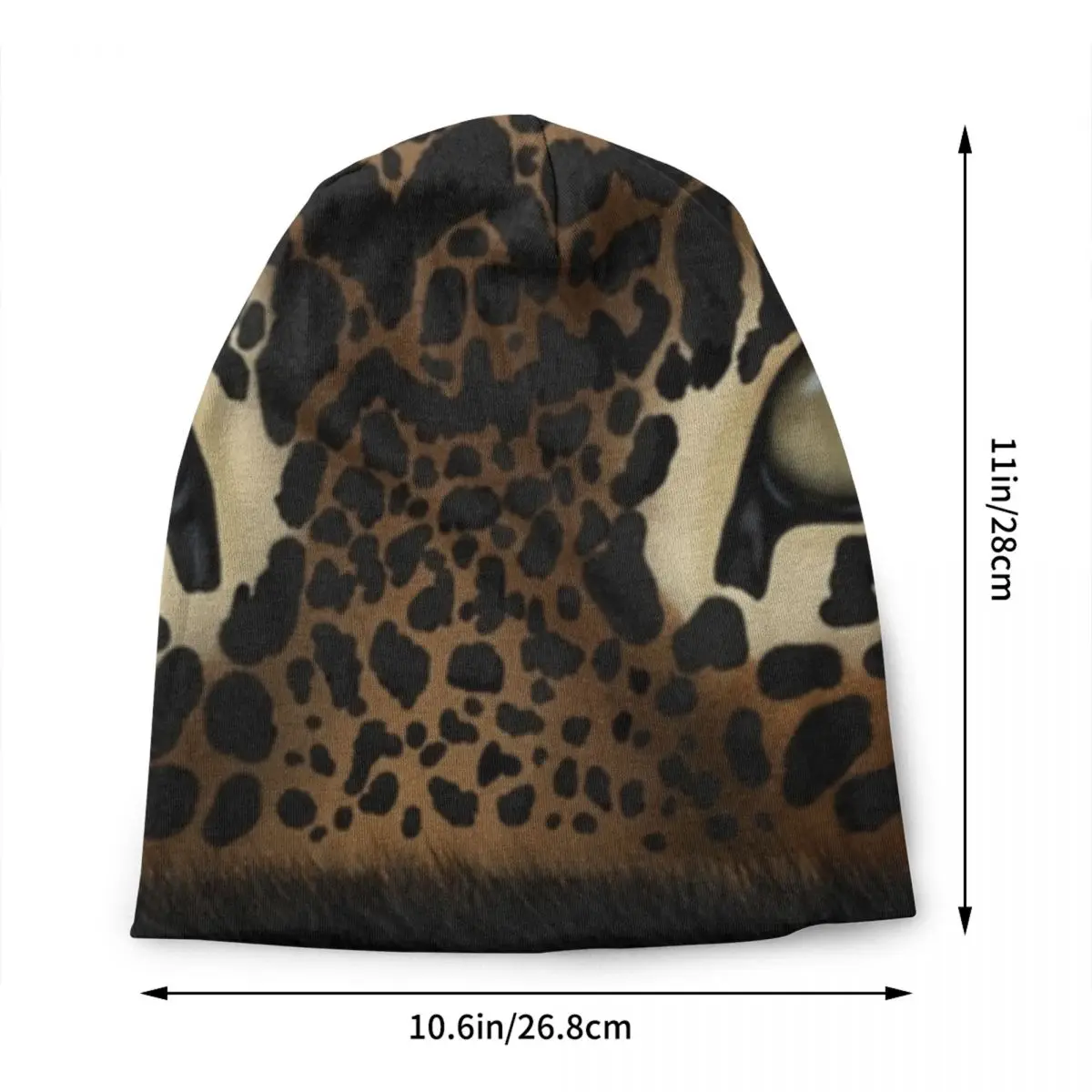 Gorro con estampado de Ojos de leopardo para hombre y mujer, gorro cálido de punto con estampado de piel de Animal, Unisex