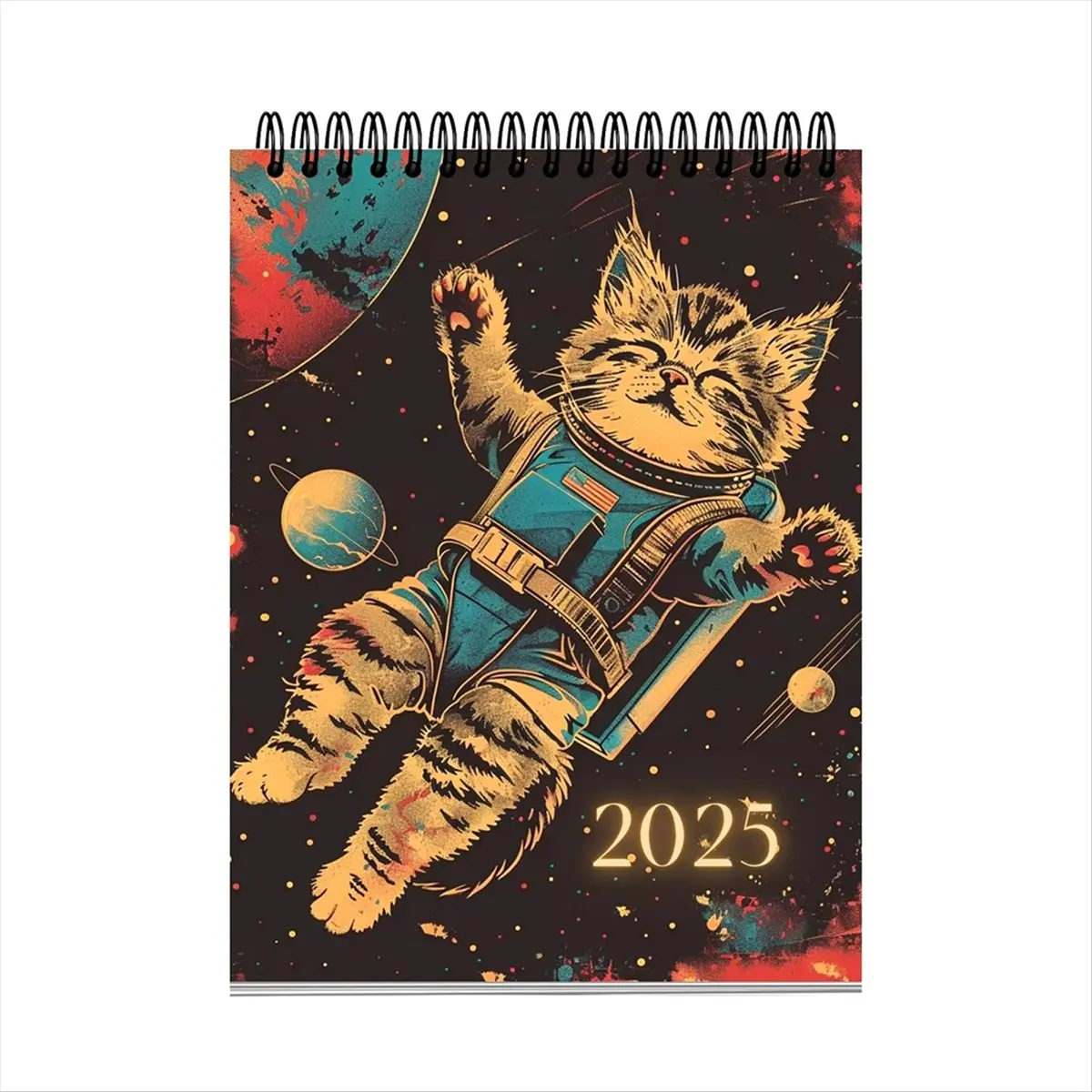 2026 + تقويم القط الفضائي، تقويم معلق على الحائط، 2025، تقويم القط، مثالي للهدايا التي لا تُنسى #2