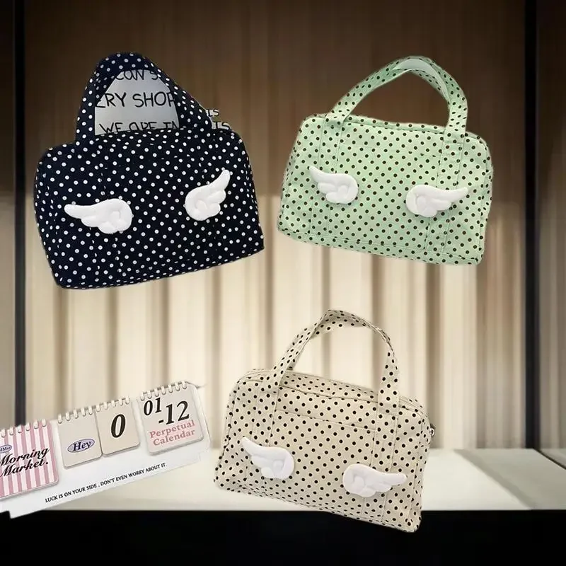 

Очаровательная сумка с крыльями в горошек; Держатель для макияжа; Портативная гигиеническая сумка Vast Capacity; Учебный пакет Girl Memento