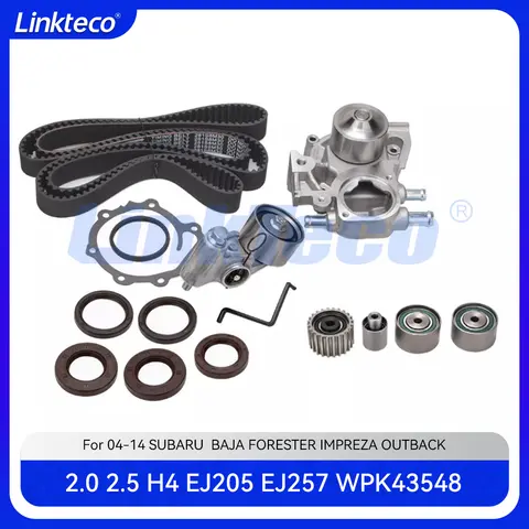 เครื่องยนต์ Timing Belt Kit ปั๊มน้ํา Fit 2.0 2.5 L EJ205 EJ255 สําหรับ 04-14 9-2X SUBARU BAJA FORESTER IMPREZA 2.0L 2.5L WPK43548