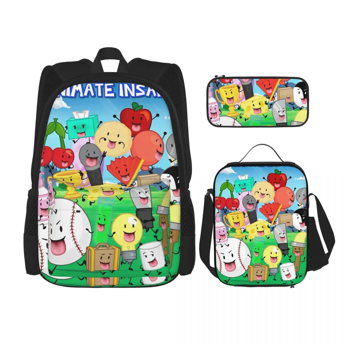 

Рюкзак с героями мультфильмов BFDI Inanimate Insanity для студентов, HighBattle for Dream Island, школьный рюкзак, сумка для обеда, чехол