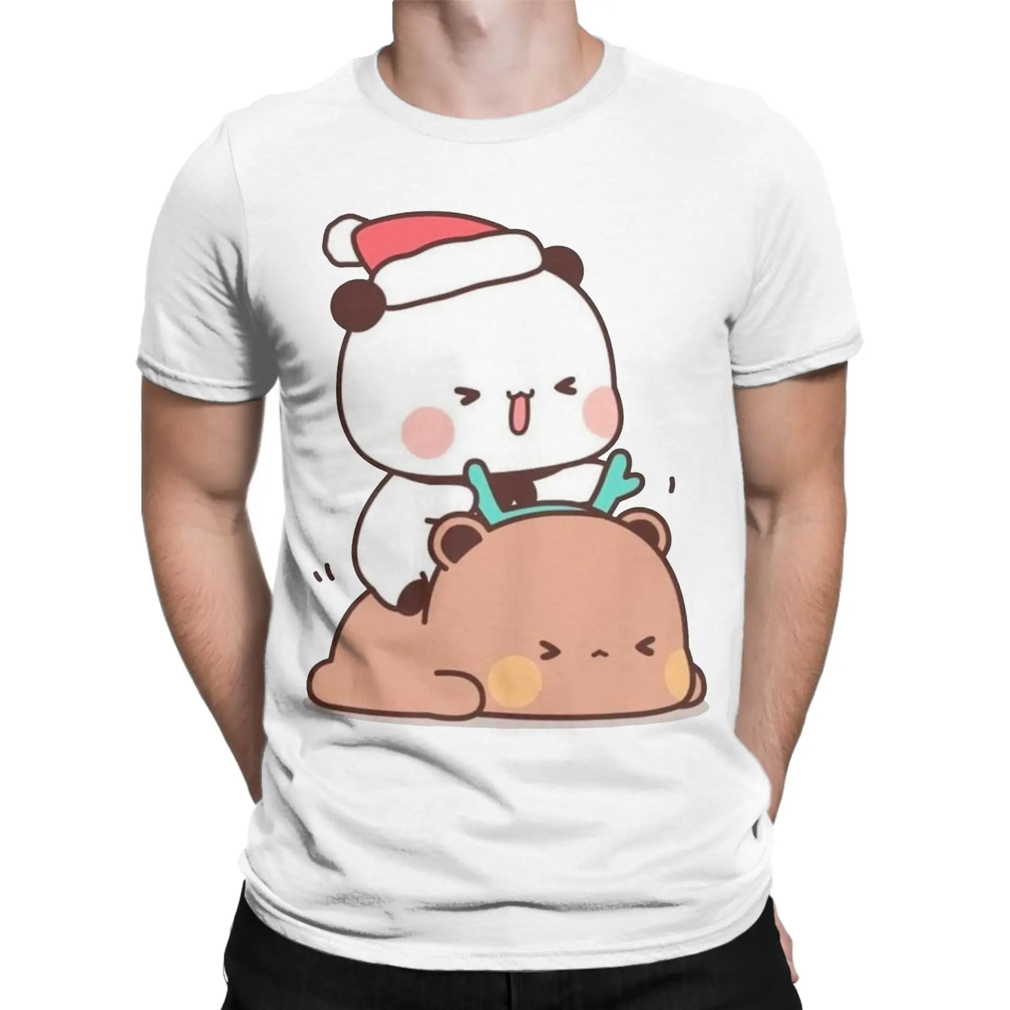 Men's Bubu and Dudu T Shirts Merry Christmas Cotton Clothing Novelty Short Sleeve Crewneck Tees Gift Idea T-Shirt
