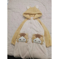 Popular Winter Warmth Super Thick Princess Style Cute Cartoon Kozume Kenma Meow Fleece Plush Couples Robe Cozy And Thick