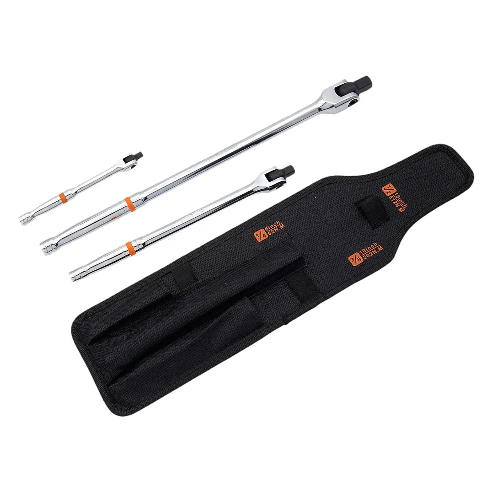 

3Pcs Breaker Bar Set 1/4'' 3/8''1/2'' Drive Professional Heavy Duty 6" 10" 15" Length Repair Tool 180° Rotatable Head Hand Tool