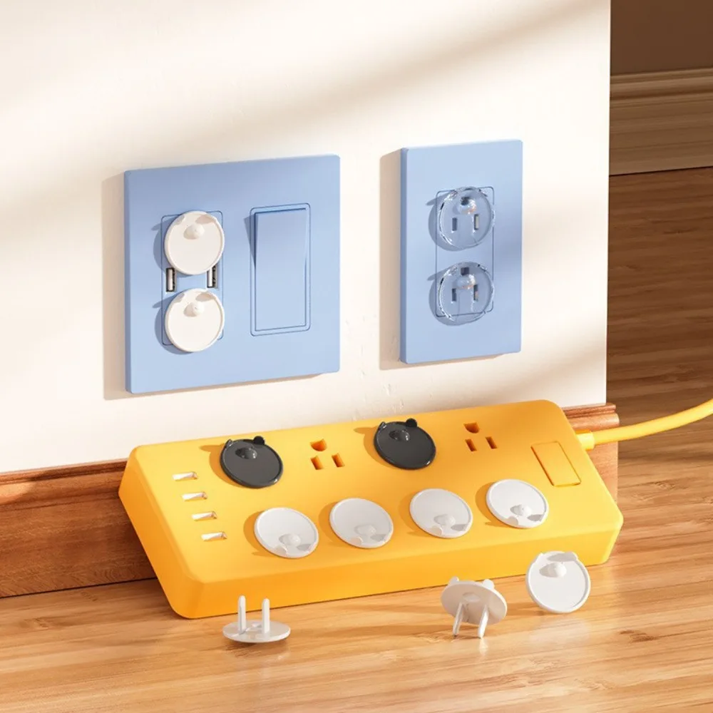 2-Phase 3-Hole European Style Insulation Socket Cover Anti-Electric Shock Power Protection Cap for Home Safety Child Protection