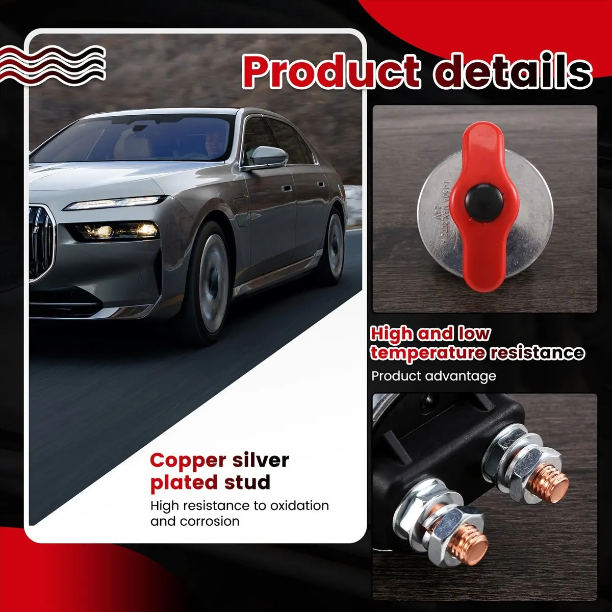 [T28C] 150A-250A WH-A007 Car Battery Switch Battery Disconnect Kill Cut Off Switch for Car Boat Truck Battery Disconnect Switch
