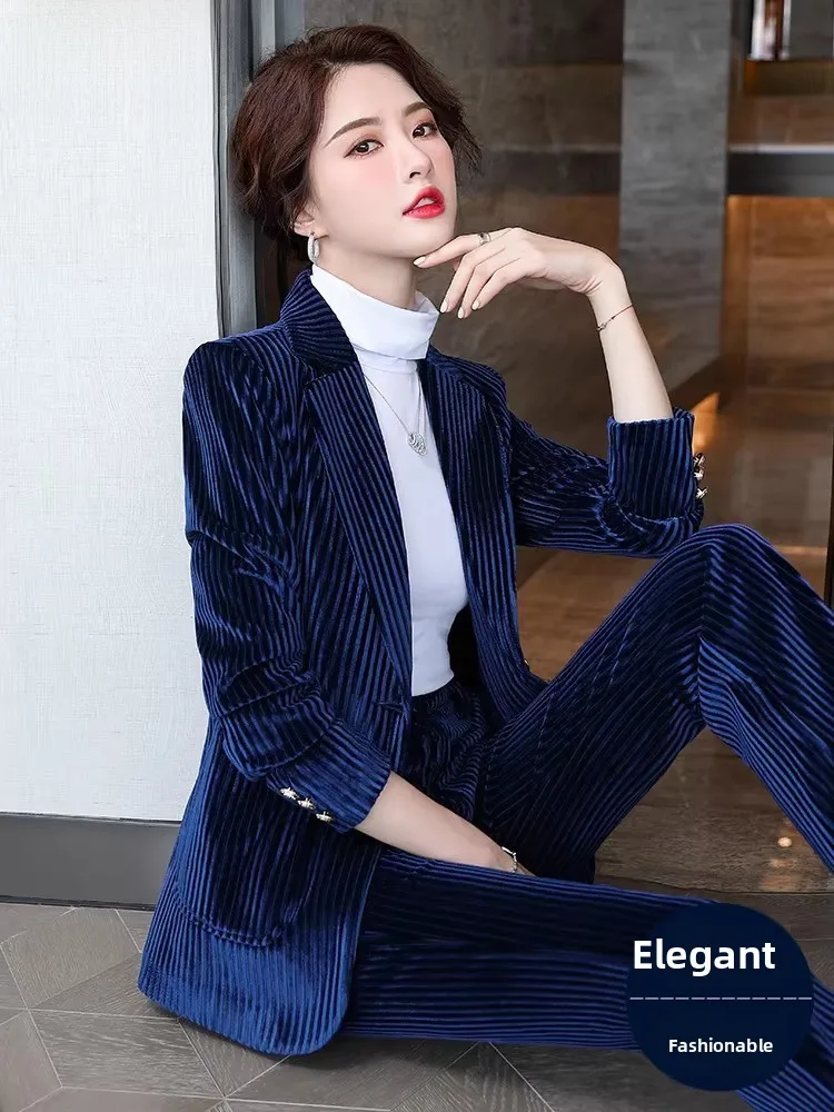 

Corduroy Suit Women's Professional Formal Casual Style Spring Autumn New Arrival Top Quality Polyester Commute Friendly