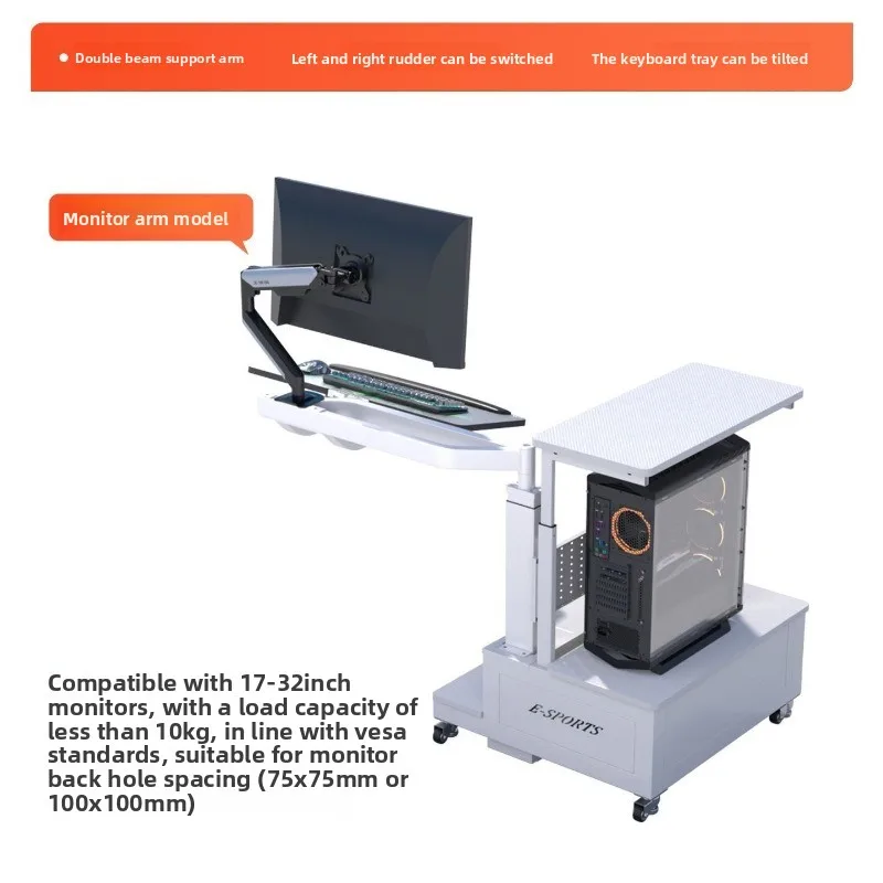 Mobile computer table, multi-functional floating table, lifting table, monitor holder, computer table for home use