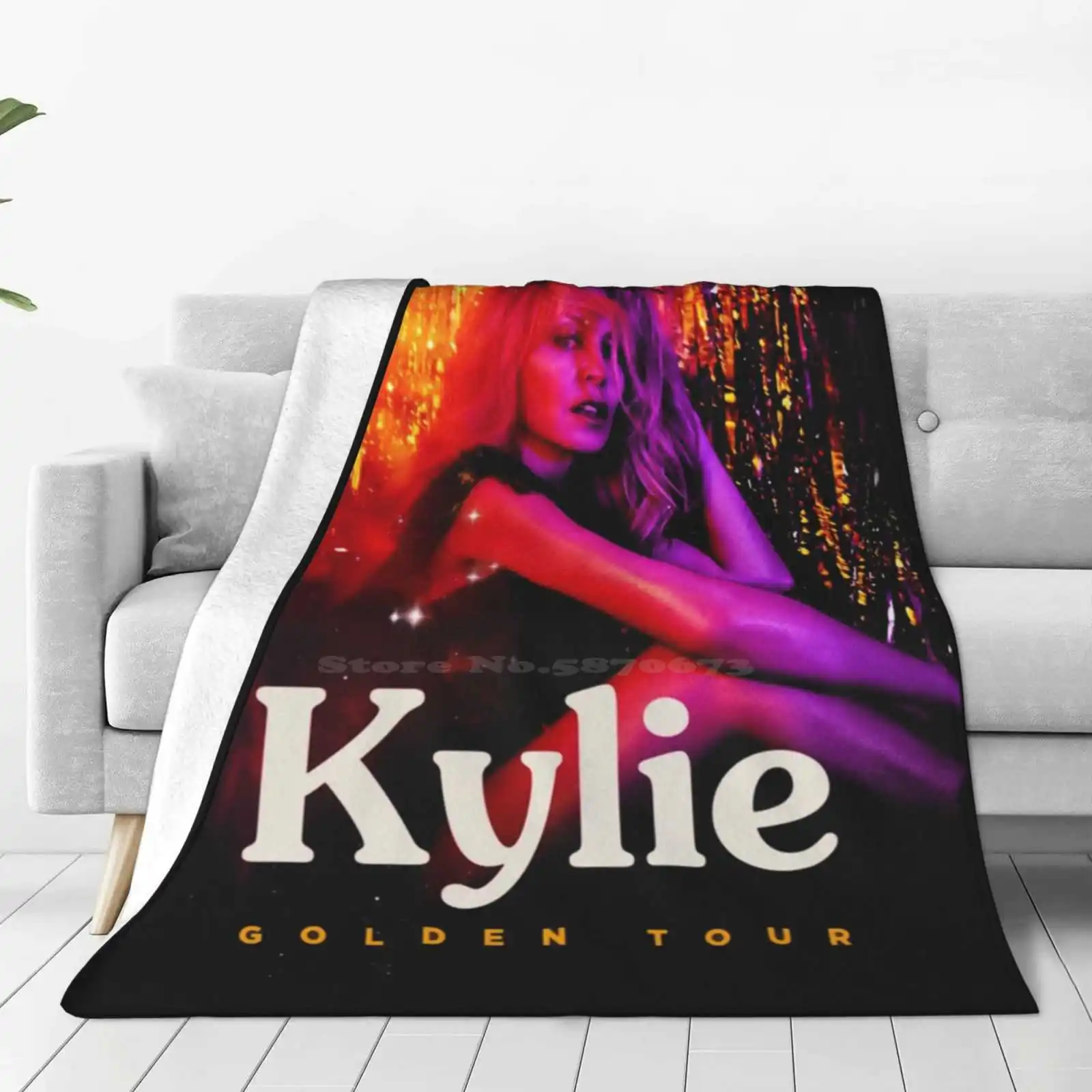 Golden Tour Creative Design Light Thin Soft Flannel Blanket Golden Tour Kylie Minogue