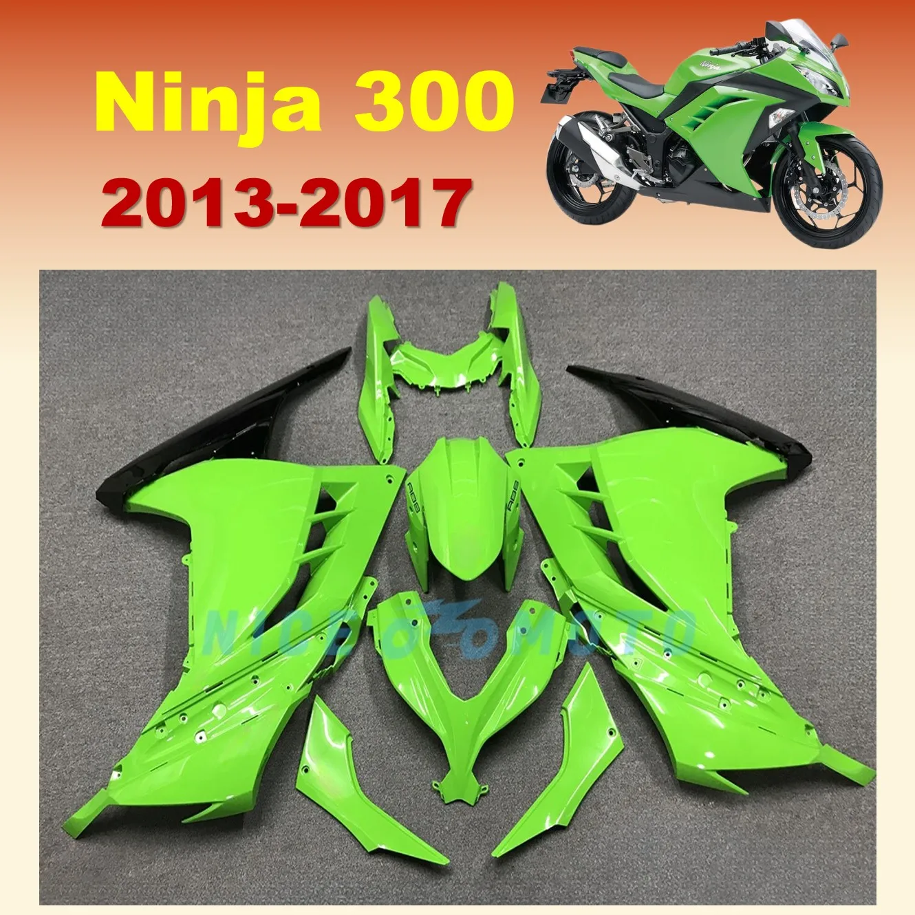 

For Ninja 250R Ninja 300 13-17 Year EX250 EX300 ZX300 2013 2014 2015 2016 2017 Motorcycle Fairing Kit Light Green
