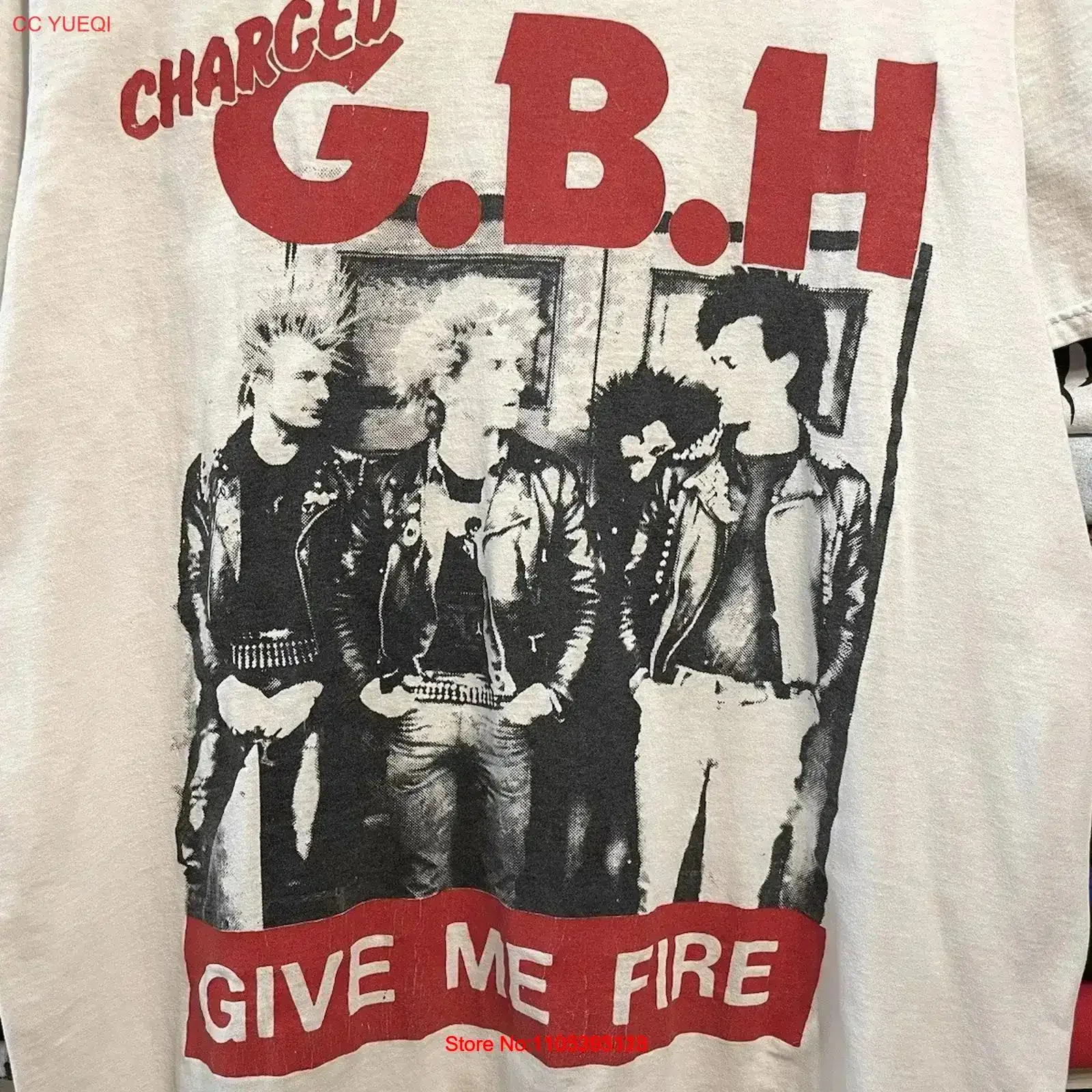 VIntage GBH Band White T Shirt Concert S to 5XL AR330 Washed Stylish homme Slightly Breathable Versatile vintage Washed