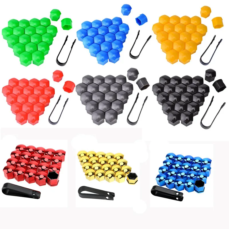 20Pcs Car Wheel Nut Caps Protection Anti-Rust Auto Hub Car Tire Screw Caps Nut Bolt Covers Caps Exterior Decoration 17/19/21 mm