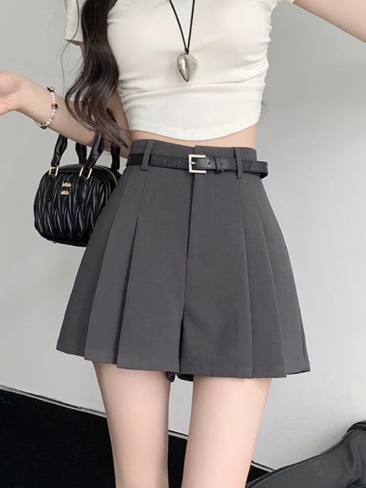 

Women Shorts Summer Office-look Korean Elegant Design Fashion High Waist Casual Chic Solid Simple Femme Popular Cozy Retro Mujer