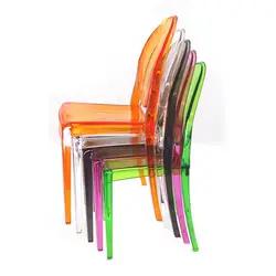 1pc 1/6 Dollhouse Miniature Mini Chair Transparent Plastic Chair Furniture Decor Dollhouse Miniature Accessories