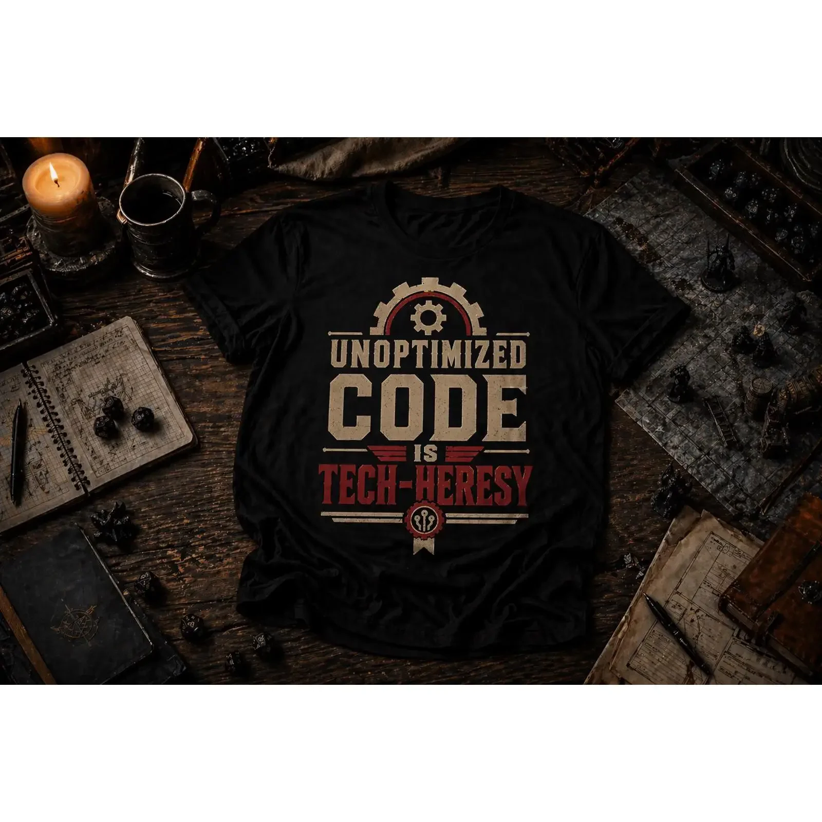 Unoptimized Code Is Tech Heresy T Shirt Programmer Humor Coding Nerd Priest Software Developer Gamer Apparel vintage Washed