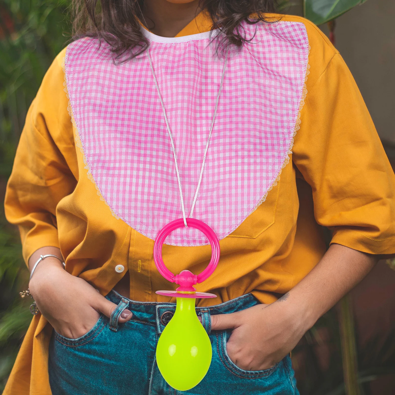 

3 Pcs Baby Bibs Pacifier Hat Set Kids Accessories Adult Cosplay Funny Props Pink Child Infant Clothing Three Piece Sets Reusable