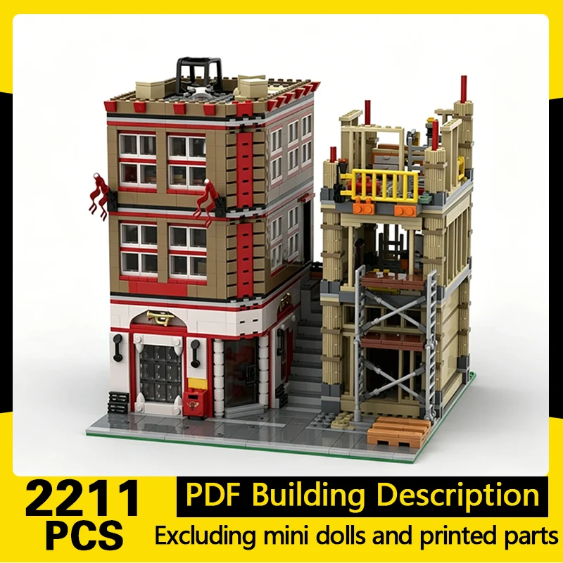 

Street View Model MOC Building Bricks Post Office And Construction Site Modular Technology Gifts Holiday Assemble Children Toys