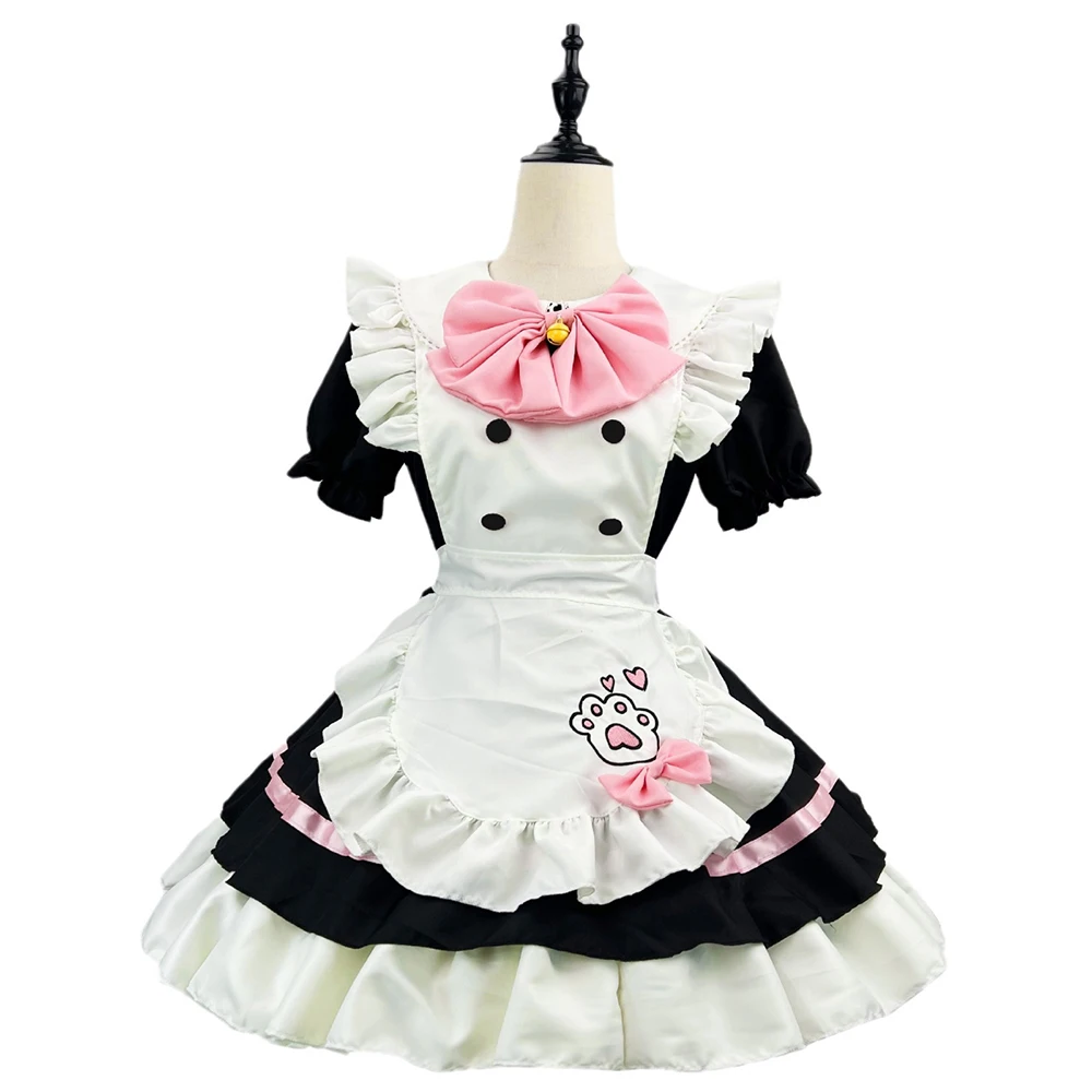 S-5XL Plus Size Kawaii Lolita Maid Outfit Halloween Cosplay Maid Costume Women Cute Apron Maid Dress Japanese Anime Maid Uniform