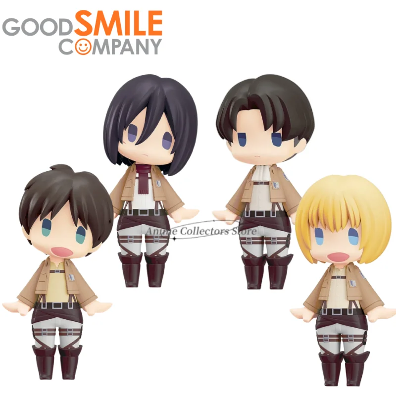 

Original Good Smile HELLO! GOOD SMILE Attack on Titan Armin Arlert Levi Ackerman Eren Yeager Anime Action Figures Toys Kids Gift