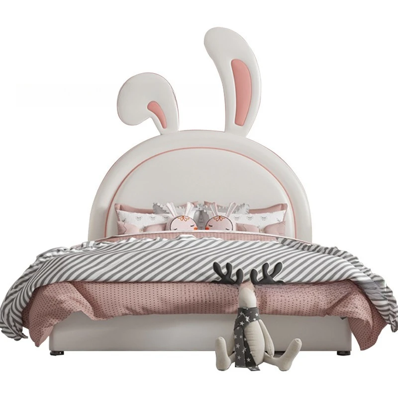 

Children's bed Girls rabbit Rabbit ears cartoon bed Girls girl princess Single bed 1.2 meters
