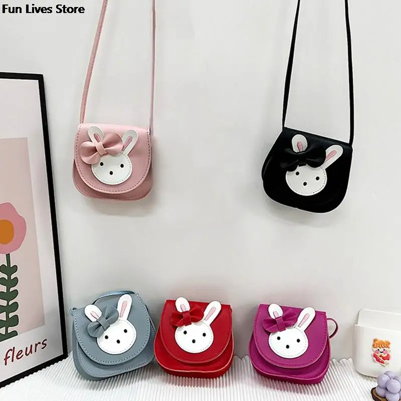 Mini bolsa de couro de coelho para crianças, lindas bolsas para animais, bolsa infantil, bolsas para meninas, princesa, fofa