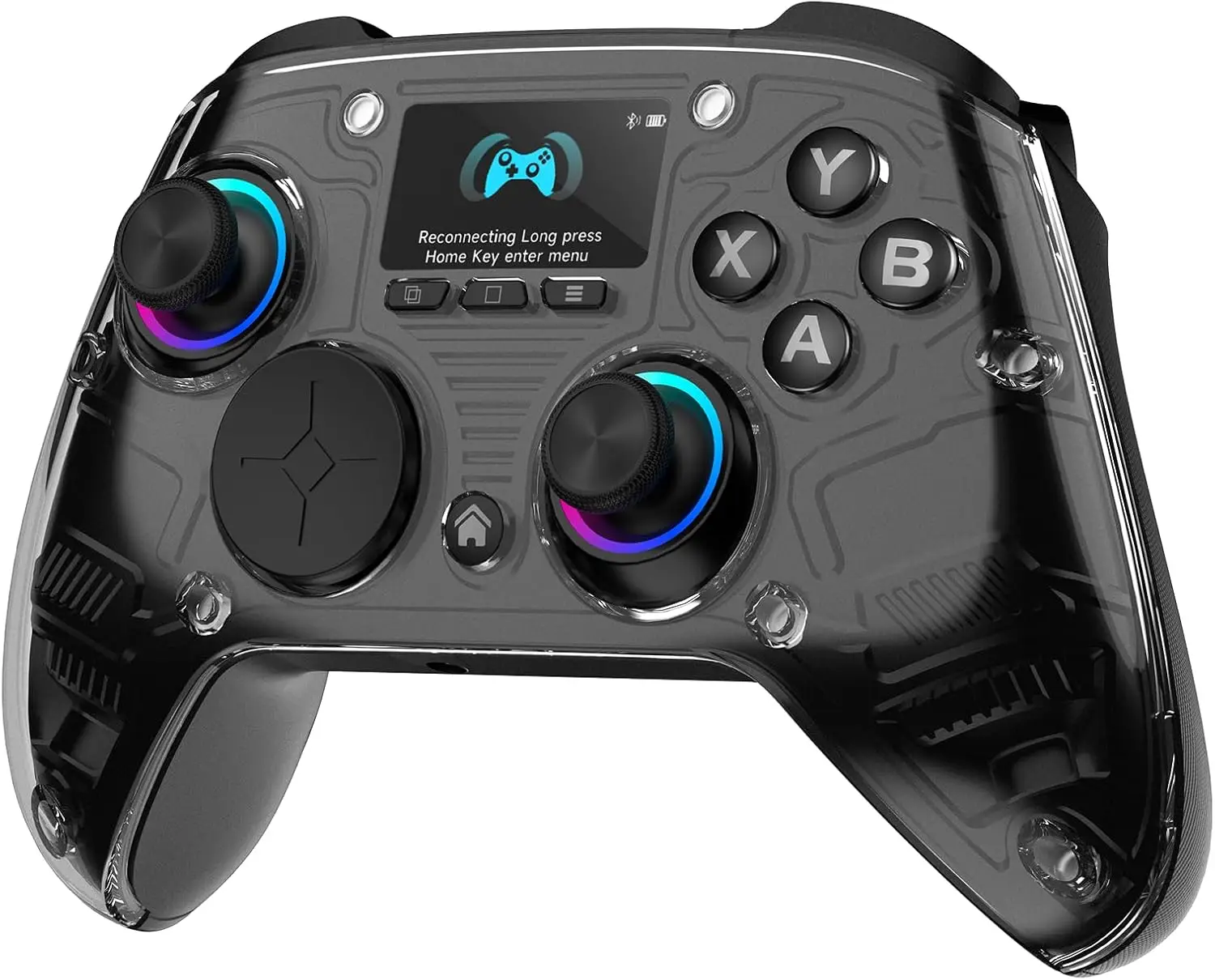 

Wireless PC Controller with Interactive Screen, Hall Effect Joysticks & Triggers, RGB, Turbo, 1000mAh Battery, Compatible with PC/Switch/iOS/Android