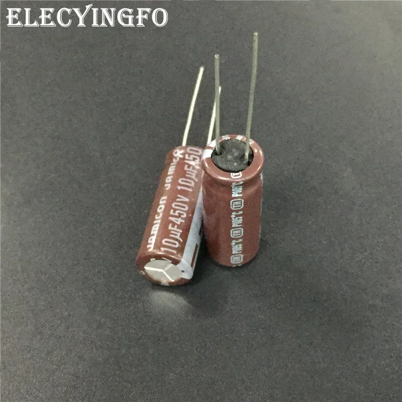 50Pcs 10uF 450V10UF JAMICON TH Series 10x25mm Low ESR Long Life 450V10uF Aluminum Electrolytic Capacitor