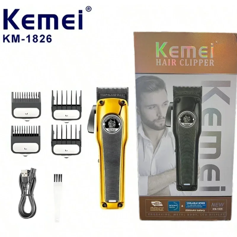 

Factory Price Electric Hair Clippers Trimmer Km-1826 Salon Beard Trimmer For Men Best Hair Cutting Machine hair clipper barber