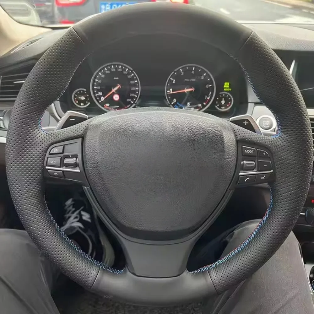 

Для BMW 5 6 7 серии F10 F07 F06 F12 F13 F01 F02 плетеный чехол на руль из перфорированной микрофибры износостойкая кожа