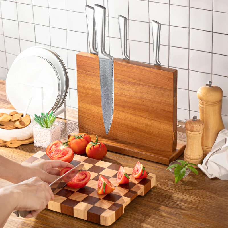 Wooden Double-sided Magnetic Knife Holder, Suitable For Kitchen Knife Universal Bracket With Magnet Strip For Kitchen Storage