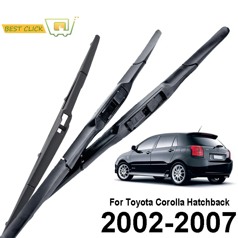 Car Windshield Windscreen Wiper Blades For Toyota Corolla Hatchback 2002 2003 2004 2005 2006 2007 E120 Front Rear Wiper Set