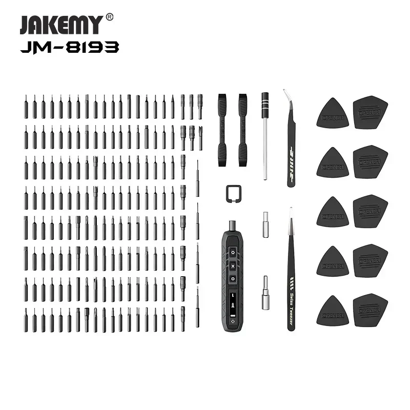 JAKEMY 180 Screw Bits Multifunction Electric Screwdriver Set 3 Gear Adjust Torque for Mobile Phone Watch iPad Electronic Repair