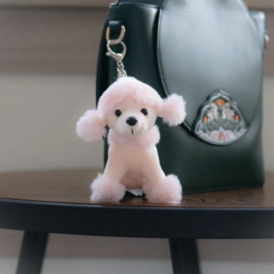 poodle keychain Dog Poodle Plush Toys Animal Suffed Doll Key Chain Ring Pendant Plush Toys for Christmas Gift