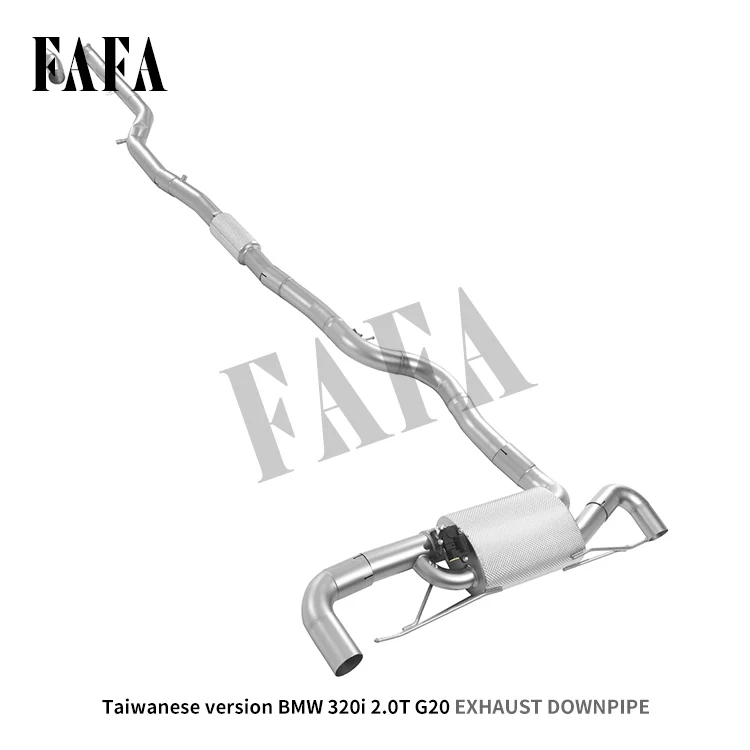 For  320i 2.0T G20 Tuning Exhaust System Mid-Tail Section Bilateral Four-Outlet Electronic Valve Cat Back Exhaust Muffler