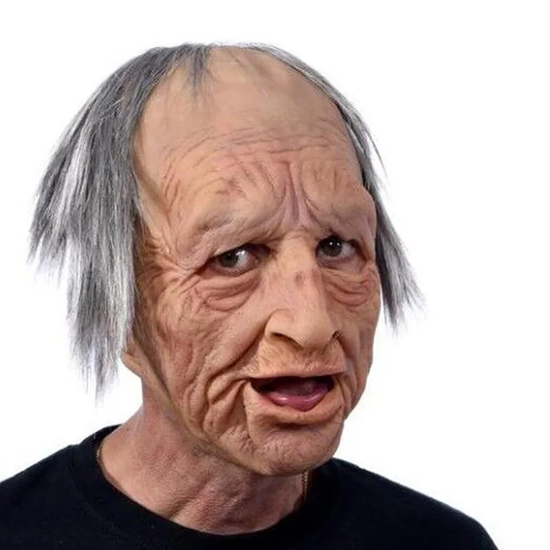 2024 New April Fool's Day Wrinkles Head Full Mask Mask Party Supplies Horror Cosplay Props New Old Man Mask Halloween Party