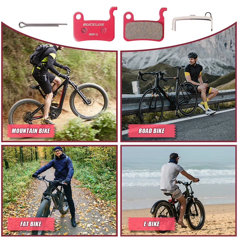 BUCKLOS pastillas de freno de disco hidráulico para bicicleta, pastillas de freno metálicas para bicicleta de montaña y carretera, aptas para A01S, M06S, M07S, M535