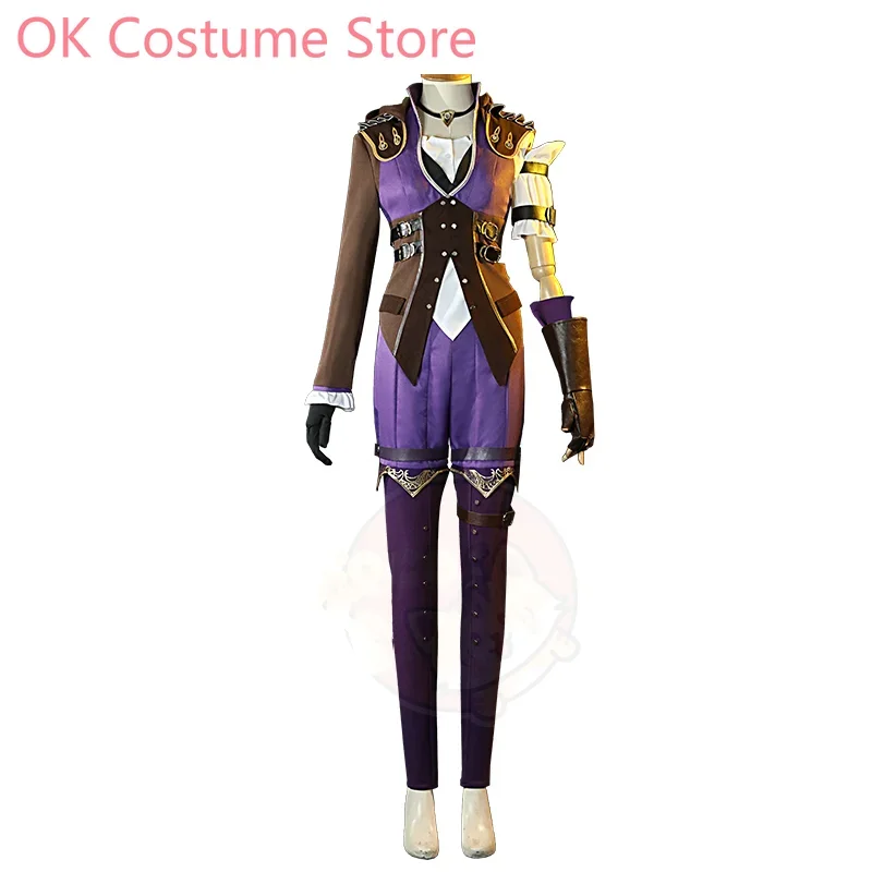 أزياء كوسبلاي جيم غامضة كايتلين التأثيرية لعبة كوس غامضة كوس غامضة كايتلين زي وشعر مستعار كوسبلاي