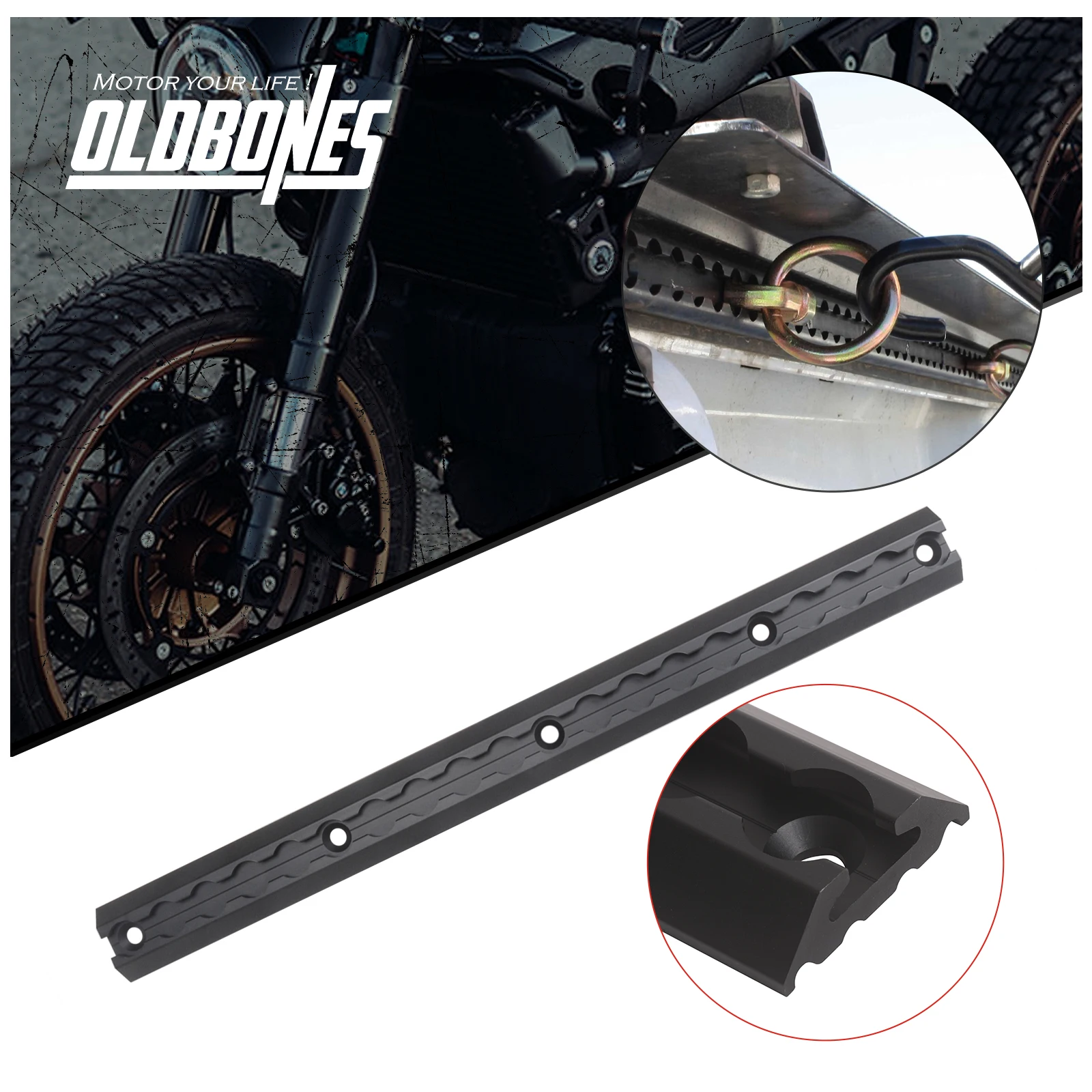 Universal Motorcycle Tie Down Airline Rail-Trapezoid 50CM Long 1PC Trailer Keeper Cargo Control for Airline Track