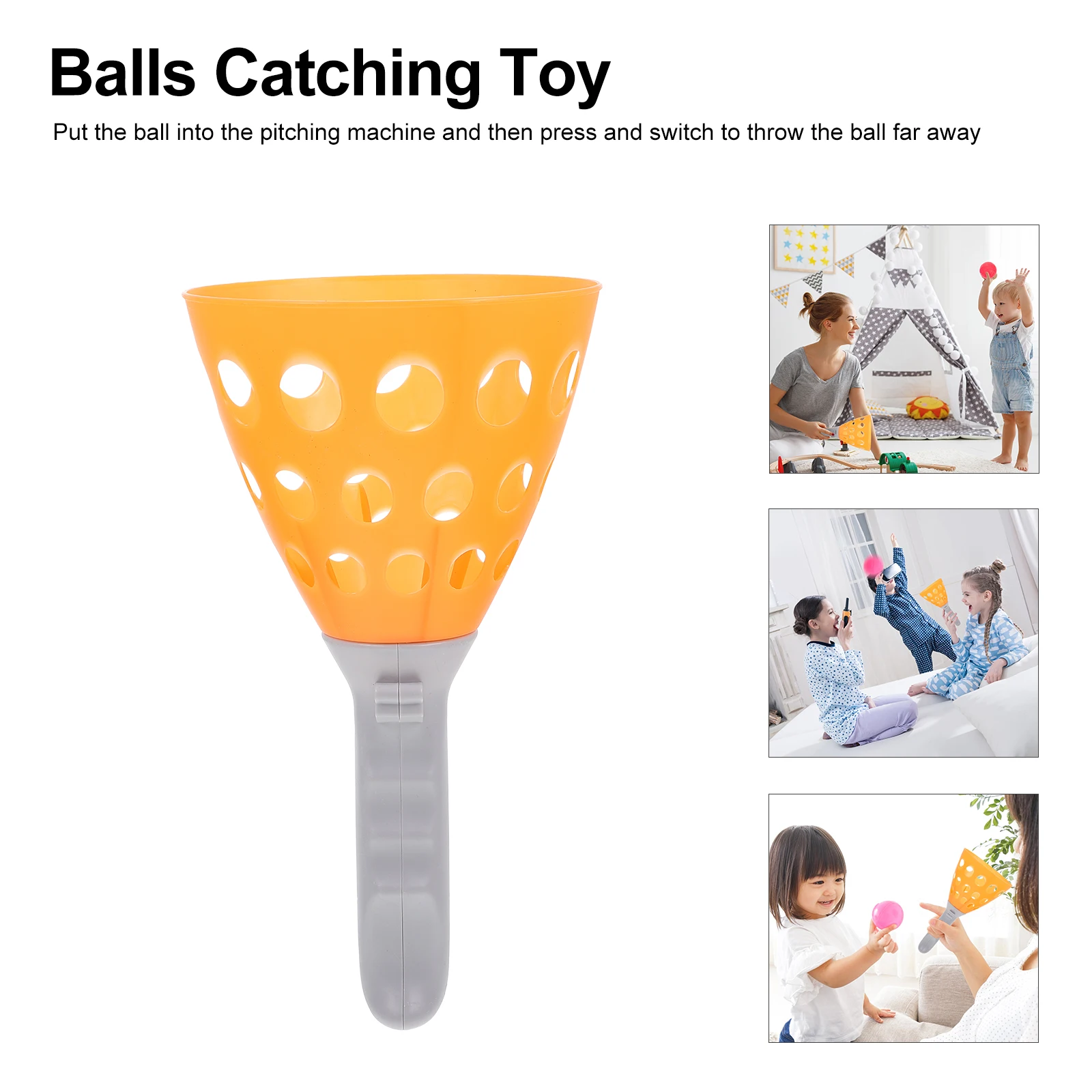Elastic Docking Ball 1Set Kids Toy Orange Random Plastic Throwing Catch Game Family Fun Backyard Park Beach Pool