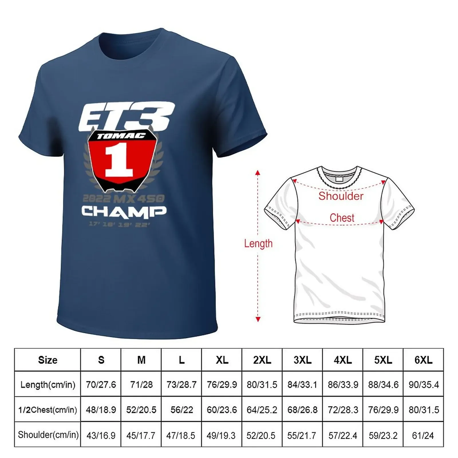 Eli Tomac Motocross 2022 Motocross Champion ET3 RED Number Plate Design T-Shirt heavyweights t shirts for men graphic