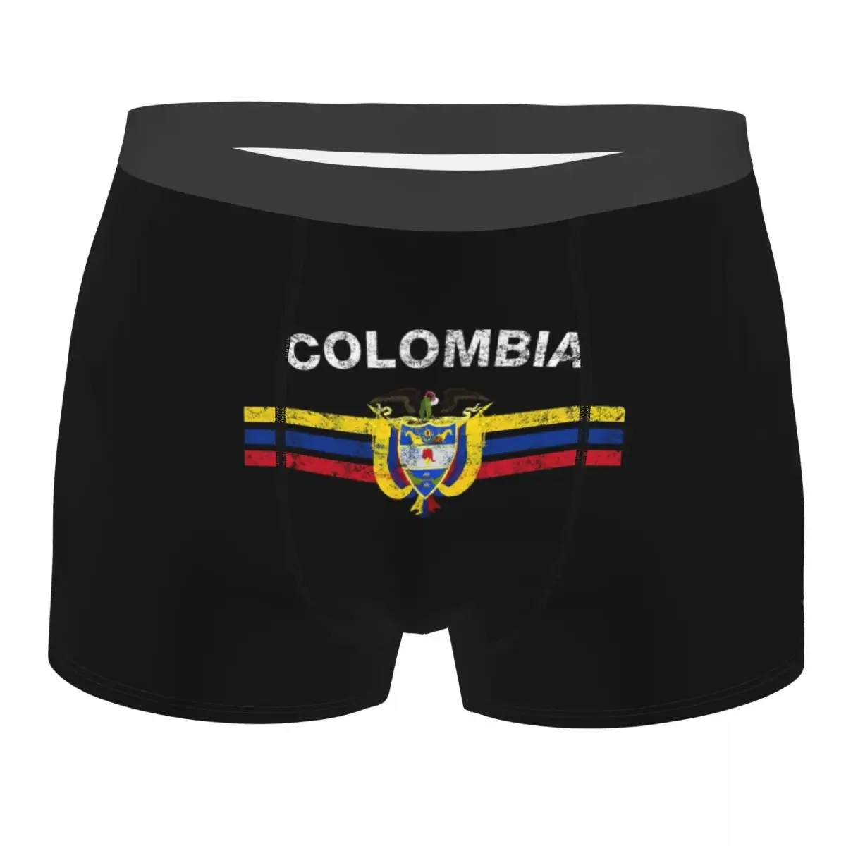 Sexy Boxer Colombian Flag Emblem Shorts Panties Briefs Men Underwear Colombia Flag Polyester Underpants for Male