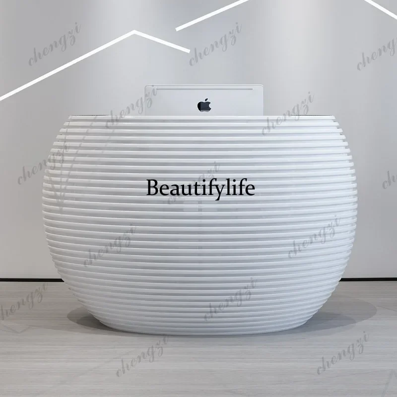 E153 Reception desk custom welcome reception custom fashion paint special-shaped irregular creative checkout page