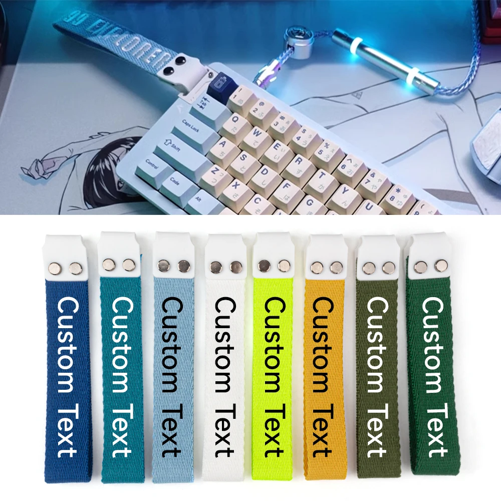 Custom Embroidered Keyboard Strap Wooting 60he Mechanical Keyboard Decoration Strip Custom Game keyboard decoration Tag Pendant